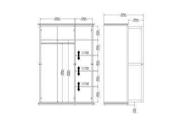 Shoiba Garderobe 138,8x200,6 cm - Hvit - Oppbevaring - Garderober & garderobesystem
