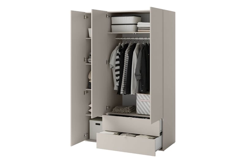 Sigmana Garderobeskap 130x201 cm - Brun - Oppbevaring - Garderober & garderobesystem