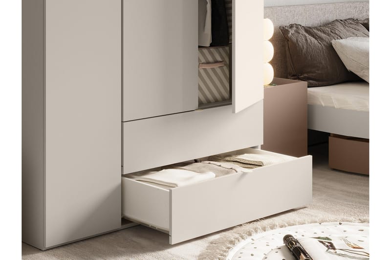 Sigmana Garderobeskap 130x201 cm - Brun - Oppbevaring - Garderober & garderobesystem