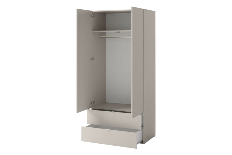 Sigmana Garderobeskap 90x201 cm - Lys Grå - Oppbevaring - Garderober & garderobesystem