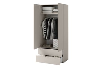 Sigmana Garderobeskap 90x201 cm - Lys Grå - Oppbevaring - Garderober & garderobesystem