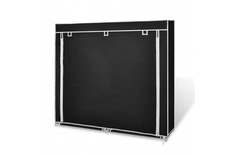 Skoskap i stoff med trekk 115 x 28 x 110 cm svart - Svart - Garderober & garderobesystem - Garderobeskap