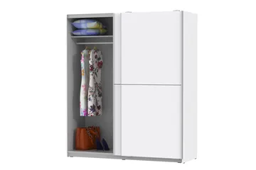 Slosser Garderobe 170x191 cm - Ekstra Hvit - Oppbevaring - Garderober & garderobesystem