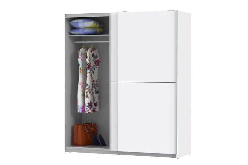 Slosser Garderobe 170x191 cm - Ekstra Hvit - Oppbevaring - Garderober & garderobesystem