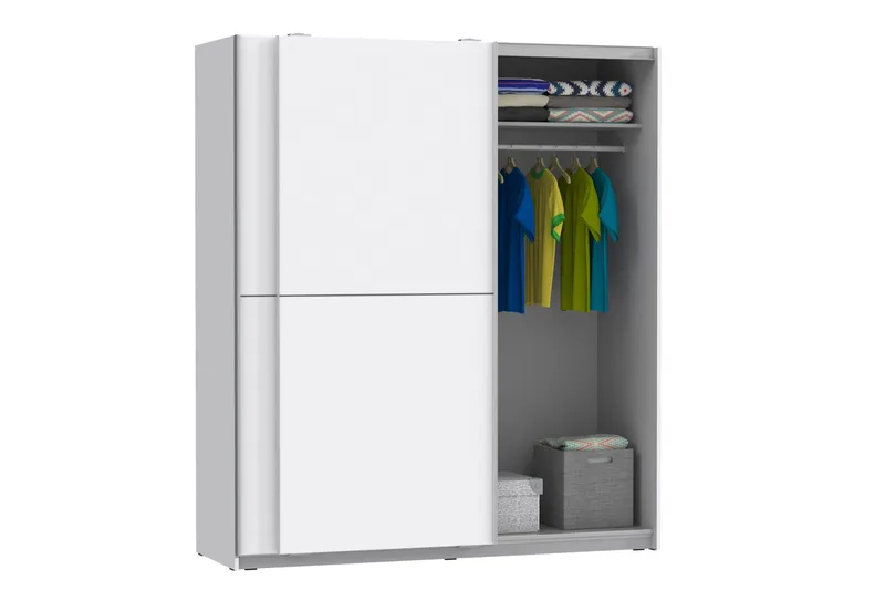 Slosser Garderobe 170x191 cm - Ekstra Hvit - Oppbevaring - Garderober & garderobesystem