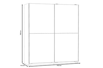 Slosser Garderobe 170x191 cm - Grå - Oppbevaring - Garderober & garderobesystem