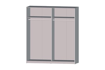 Slosser Garderobe 170x191 cm - Grå - Oppbevaring - Garderober & garderobesystem