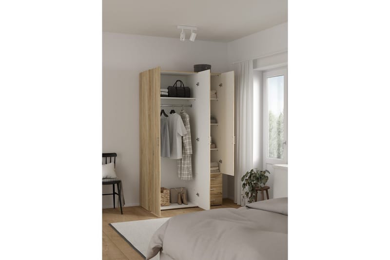 Space Garderobe 116x200 cm - Natur - Oppbevaring - Garderober & garderobesystem