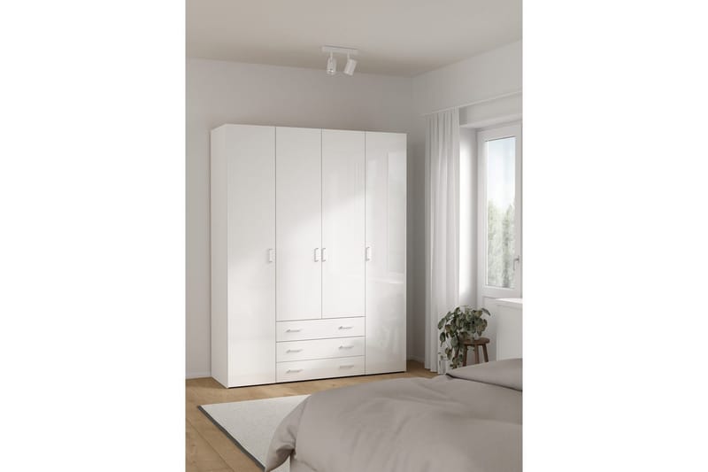 Space Garderobe 154x200 cm - Hvit - Oppbevaring - Garderober & garderobesystem
