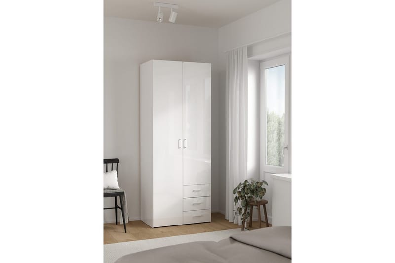 Space Garderobe 78x200 cm - Hvit - Oppbevaring - Garderober & garderobesystem
