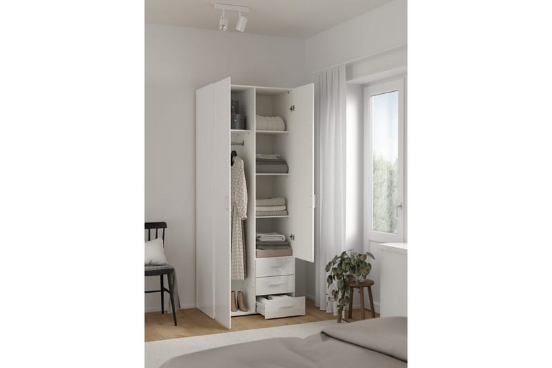 Space Garderobe 78x200 cm - Hvit - Oppbevaring - Garderober & garderobesystem