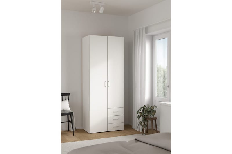 Space Garderobe 78x200 cm - Hvit - Oppbevaring - Garderober & garderobesystem