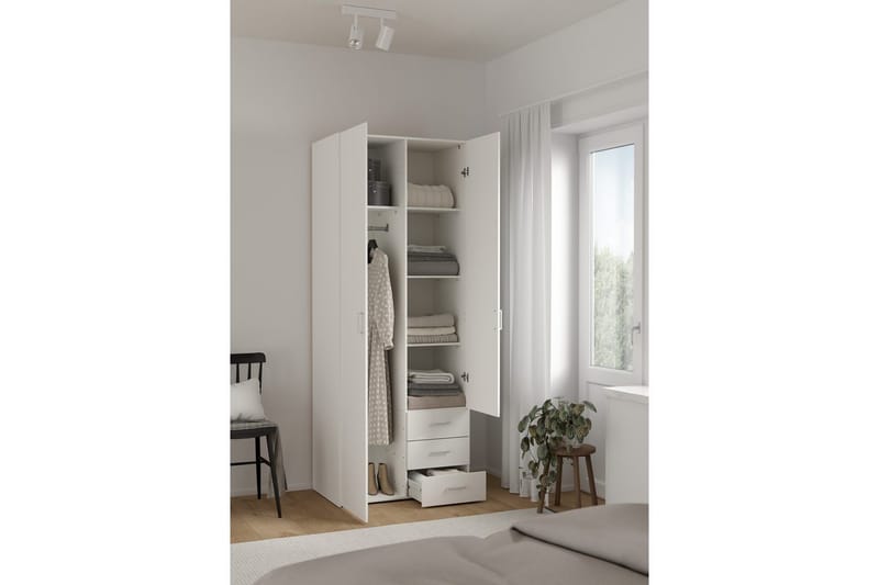 Space Garderobe 78x200 cm - Hvit - Oppbevaring - Garderober & garderobesystem