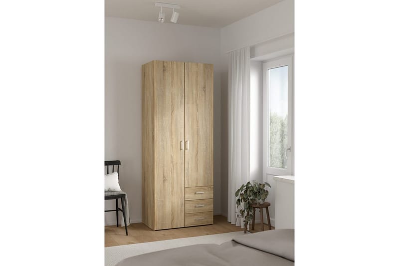 Space Garderobe 78x200 cm - Natur - Oppbevaring - Skap - Oppbevaringsskap