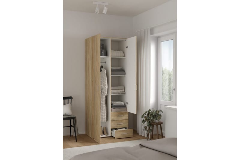 Space Garderobe 78x200 cm - Natur - Oppbevaring - Skap - Oppbevaringsskap