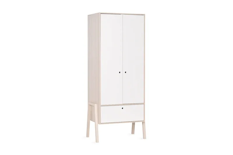 Spot Garderobeskap med Oppbevaring i Tre, Hvit|Beige