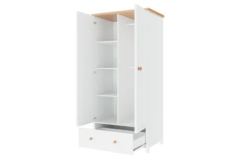 Story Garderobeskap 85 cm i Malt Tre - Hvit - Oppbevaring - Garderober & garderobesystem