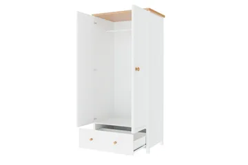 Story Garderobeskap 85 cm i Malt Tre - Hvit - Oppbevaring - Garderober & garderobesystem