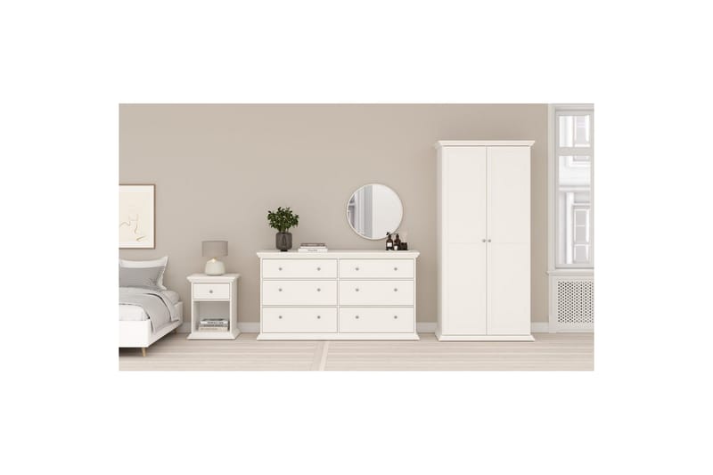 Suneta Garderobe 96x200 cm - Hvit - Oppbevaring - Garderober & garderobesystem