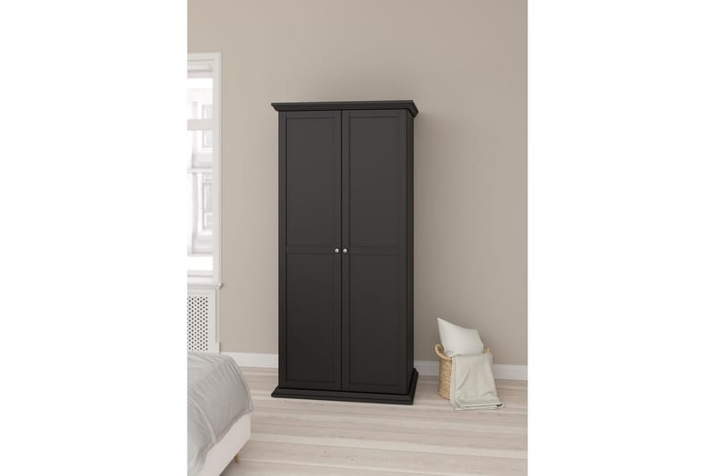 Suneta Garderobe 96x200 cm - Svart - Oppbevaring - Garderober & garderobesystem
