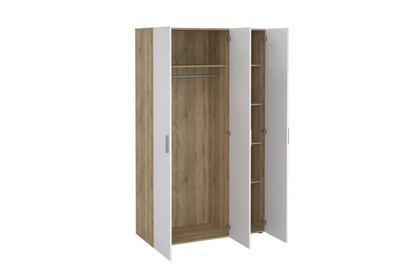 Suntia Garderobe 118x201 cm - Hvit/Natur - Oppbevaring - Garderober & garderobesystem
