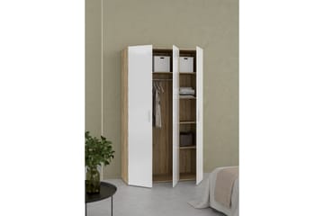 Suntia Garderobe 118x201 cm - Hvit/Natur - Oppbevaring - Garderober & garderobesystem