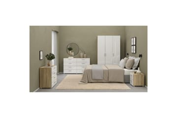 Suntia Garderobe 118x201 cm - Hvit/Natur - Oppbevaring - Garderober & garderobesystem