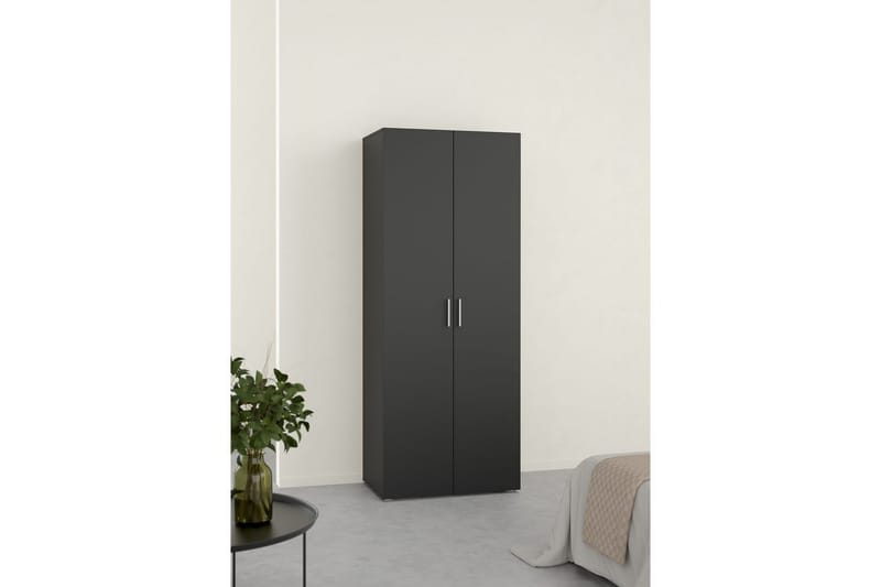 Suntia Garderobe 79x201 cm - Svart - Oppbevaring - Garderober & garderobesystem