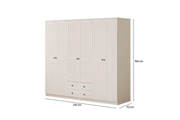 Sylvenor Garderobe 210x184 cm - Matt Hvit - Oppbevaring - Garderober & garderobesystem