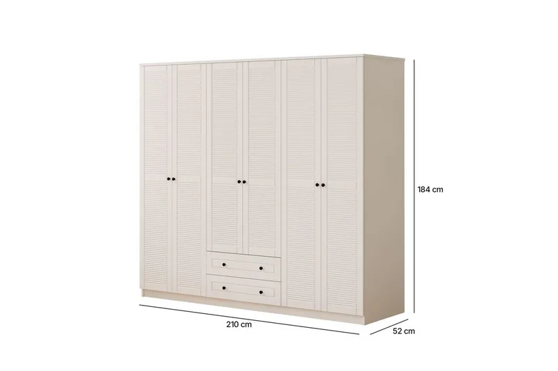 Sylvenor Garderobe 210x184 cm - Matt Hvit - Oppbevaring - Garderober & garderobesystem