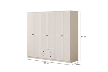 Sylvenor Garderobe 210x184 cm - Matt Hvit - Oppbevaring - Garderober & garderobesystem