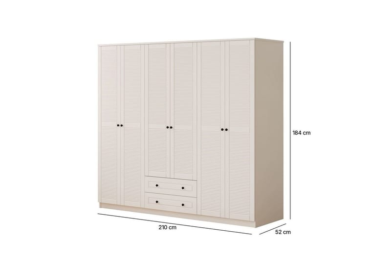 Sylvenor Garderobe 210x184 cm - Matt Hvit - Oppbevaring - Garderober & garderobesystem