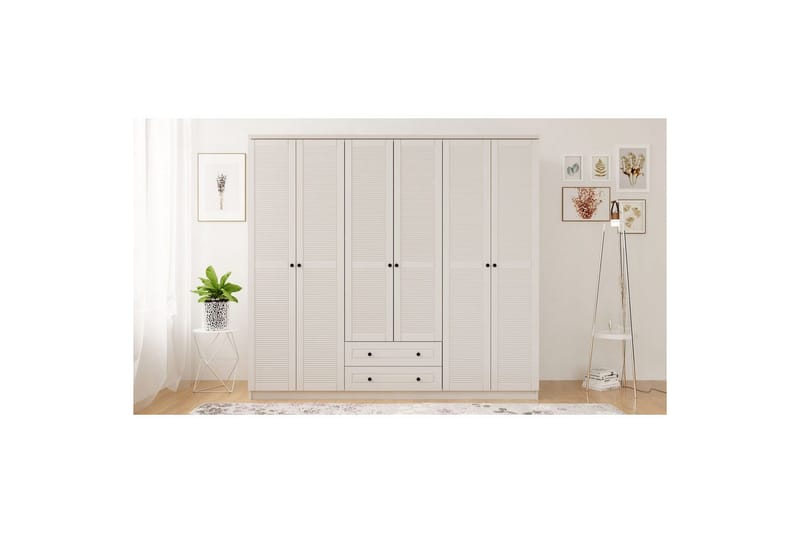 Sylvenor Garderobe 210x184 cm - Matt Hvit - Oppbevaring - Garderober & garderobesystem