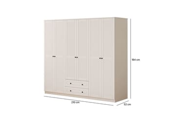 Sylvenor Garderobe 210x184 cm - Matt Hvit - Oppbevaring - Garderober & garderobesystem