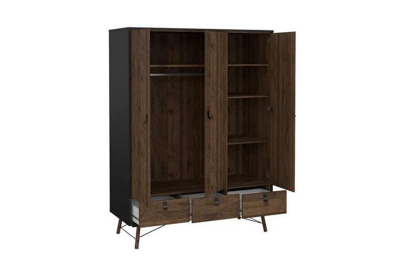 Tadami Garderobe 150x200 cm - Svart/Natur - Oppbevaring - Garderober & garderobesystem