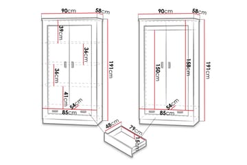 Tadeusz Garderobe 90x57x190 cm - Oppbevaring - Garderober & garderobesystem