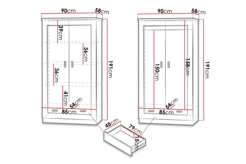 Tadeusz Garderobe 90x57x190 cm - Oppbevaring - Garderober & garderobesystem