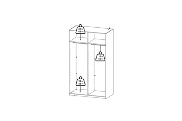 Takeru Garderobe 119x200 cm - Hvit - Oppbevaring - Garderober & garderobesystem