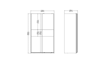 Takeru Garderobe 119x200 cm - Svart - Oppbevaring - Garderober & garderobesystem