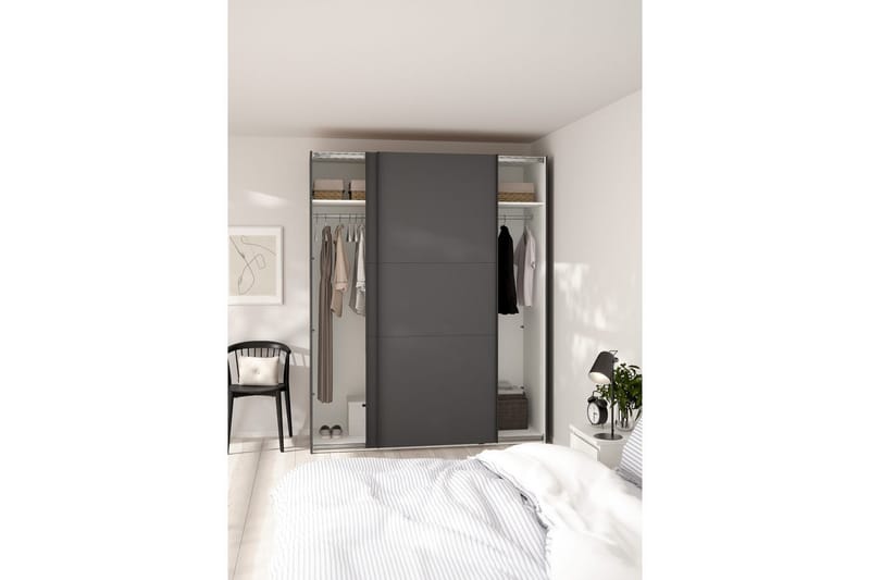 Takeru Garderobe 179x221 cm - Grå - Oppbevaring - Garderober & garderobesystem