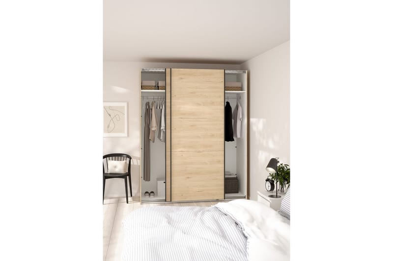 Takeru Garderobe 179x221 cm - Lysebrun - Oppbevaring - Garderober & garderobesystem