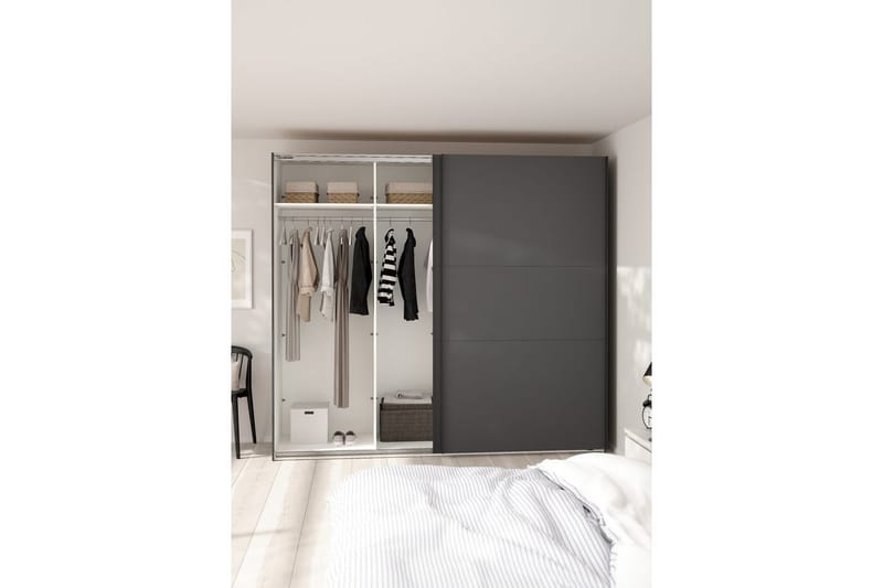 Takeru Garderobe 244x221 cm - Grå - Oppbevaring - Garderober & garderobesystem