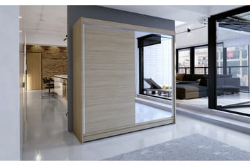 Talin Garderobe 180x58x215 cm - Beige / Grå /  Hvit - Oppbevaring - Garderober & garderobesystem