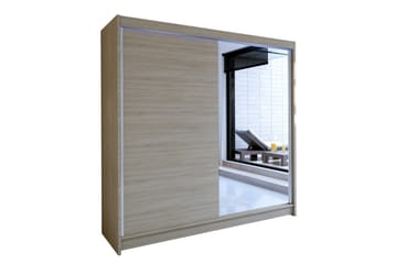 Talin Garderobe 180x58x215 cm - Beige / Grå /  Hvit - Oppbevaring - Garderober & garderobesystem