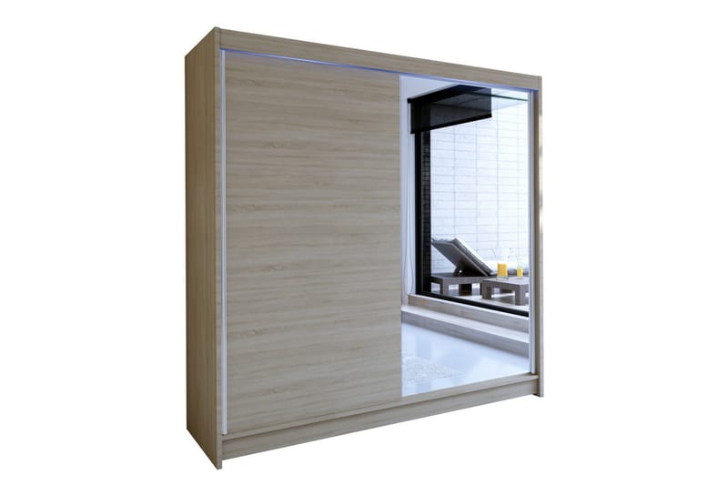 Talin Garderobe 180x58x215 cm - Beige / Grå /  Hvit - Oppbevaring - Garderober & garderobesystem