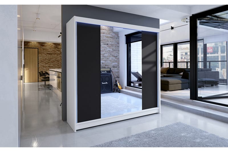 Talin Garderobe 180x58x215 cm - Hvit - Oppbevaring - Garderober & garderobesystem