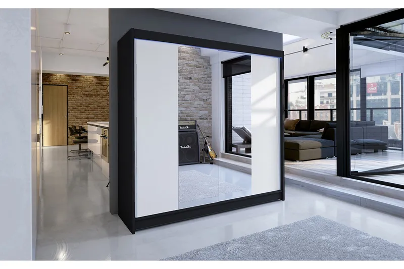 Talin Garderobe 180x58x215 cm - Hvit - Oppbevaring - Garderober & garderobesystem