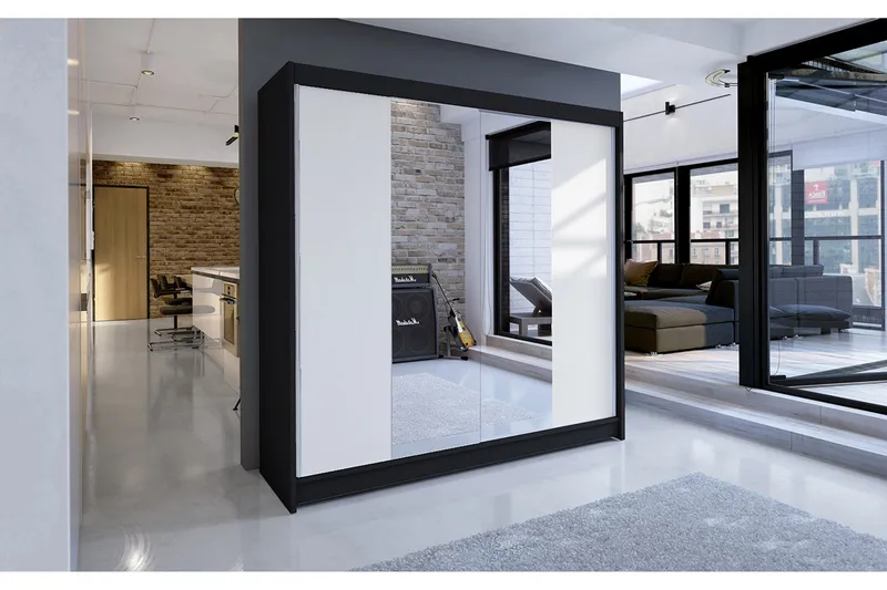 Talin Garderobe 180x58x215 cm - Hvit - Oppbevaring - Garderober & garderobesystem