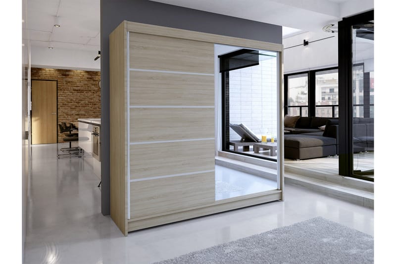 Talin Garderobe 58x180 cm - Eik - Oppbevaring - Garderober & garderobesystem
