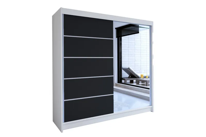 Talin Garderobe 58x180 cm, Hvit/Svart